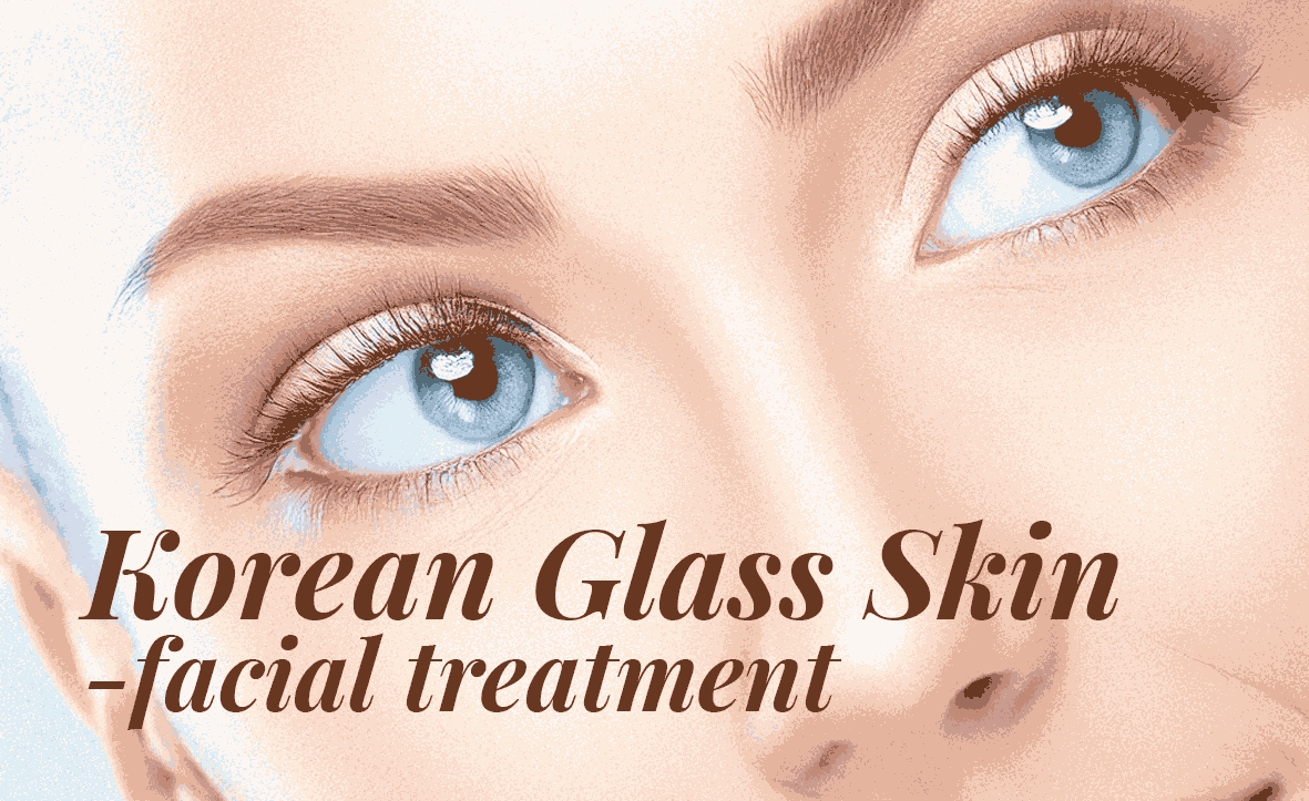 Ylellinen Korean Glass Skin-kasvohoito, joka tekee ihosta lasimaisen kirkkaan, kosteutetun ja heleän. 
